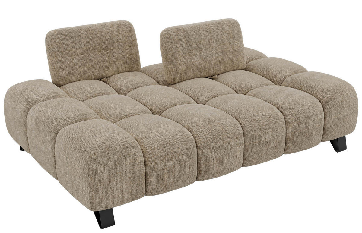 TROJMIESTNA POHOVKA NERANO - Béžová tkaná ženilka - čierna/béžová, kov/textil (220/88/146cm) - MKS