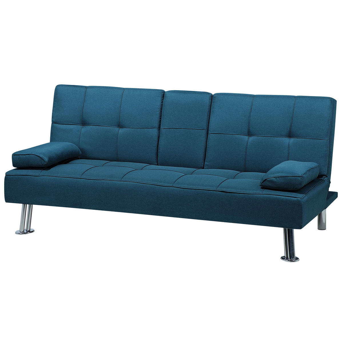 3-SITZER-SCHLAFSOFA Polyester Blau Roxen - Blau, Textil (168/77/81cm) - Beliani