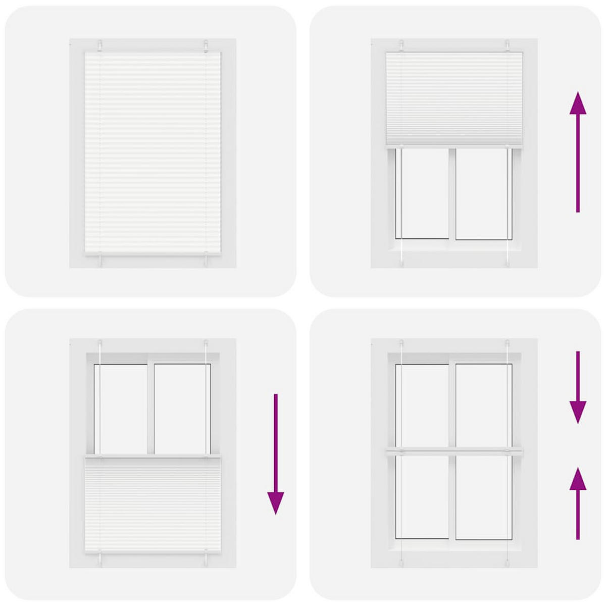 PLISSEE 95/100 cm Stoffbreite 94,4 cm aus Polyester Weiß - Weiß, Textil (95/100cm) - vidaXL