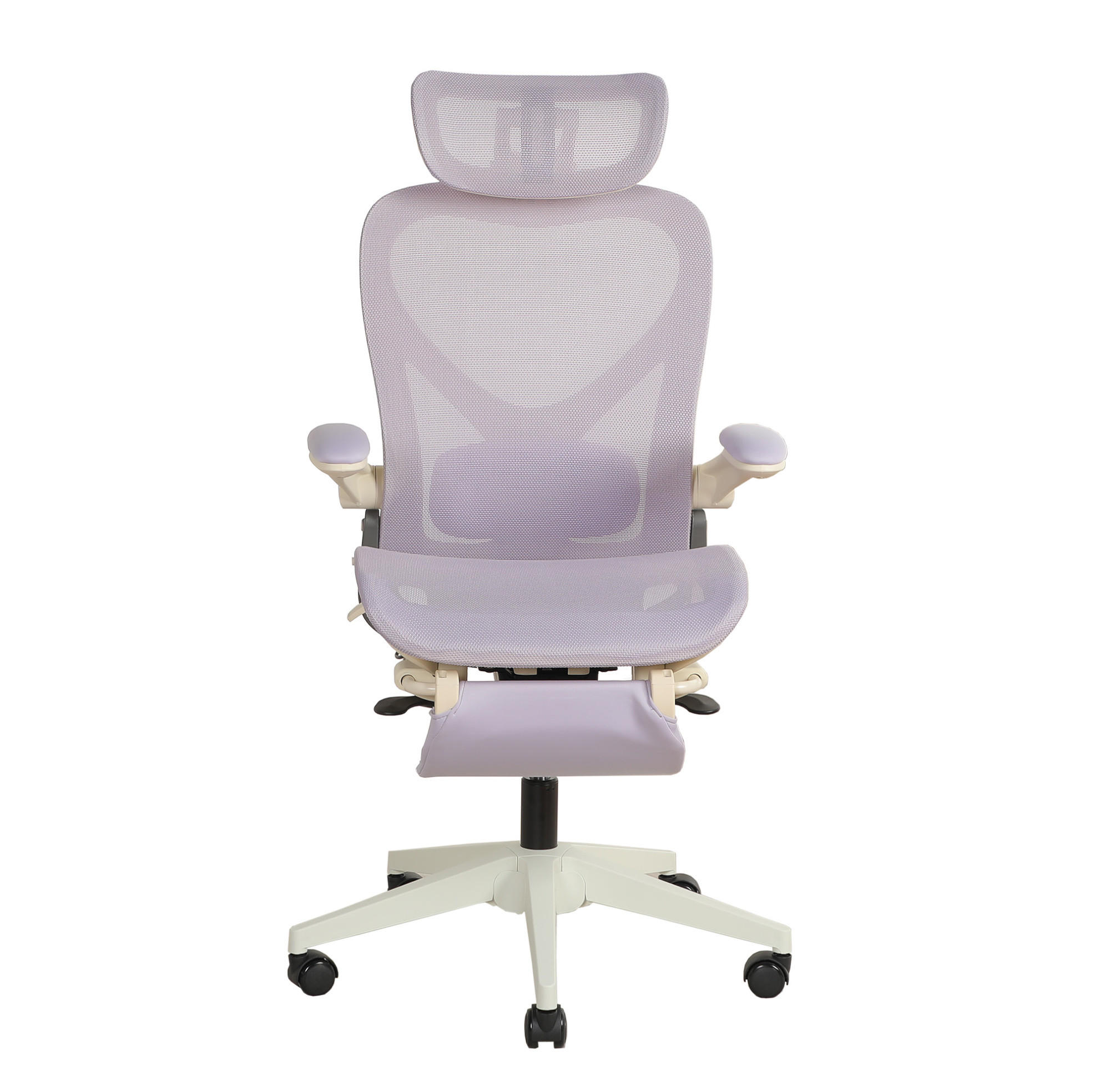 DREHSTUHL 67/67/129 cm klappbar mit 3D-Kopfstütze und Lordosenstütze purple aus Mesh - Lila, Textil (62/129/48.5cm) - OKWISH