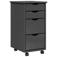 ROLLSCHRANK Mit Schubladen Moss Grau Massivholz Kiefer - Grau, Holz (39/65.5/34cm) - vidaXL