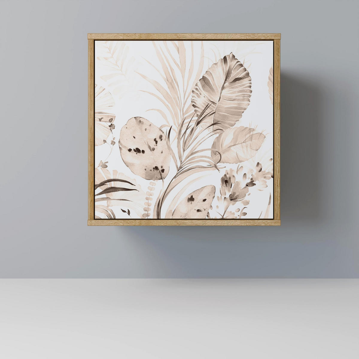 SIDEBOARD WILD TENDERNESS, Eichefarben, 57,5x42x57,5 cm, Ohne Füße - Eichefarben/Multicolor, Holzwerkstoff (57.5/57.5/42cm) - SpaceRebels