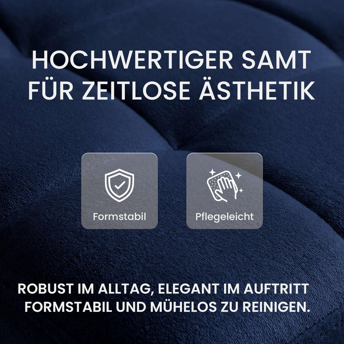 BARHOCKER Samt Blau - Chromfarben/Blau, Textil/Metall (46/94/47cm) - CLP