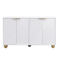 SIDEBOARD in Weiß Anrichte mit kugelförmigen Beinen für Wohnzimmer und Schlafzimmer, B120/T35/H71.5 cm - Goldfarben/Weiß, Holzwerkstoff/Metall (120/71.5/35cm) - STILVORA