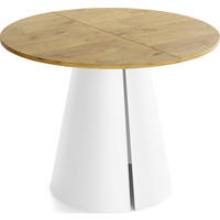 ESSTISCH Lamio runder ausziehbarer, Eiche Hell Braun 120-200/120/76 cm - Eichefarben/Braun, Holzwerkstoff/Metall (120/196/76cm) - WFL GROUP