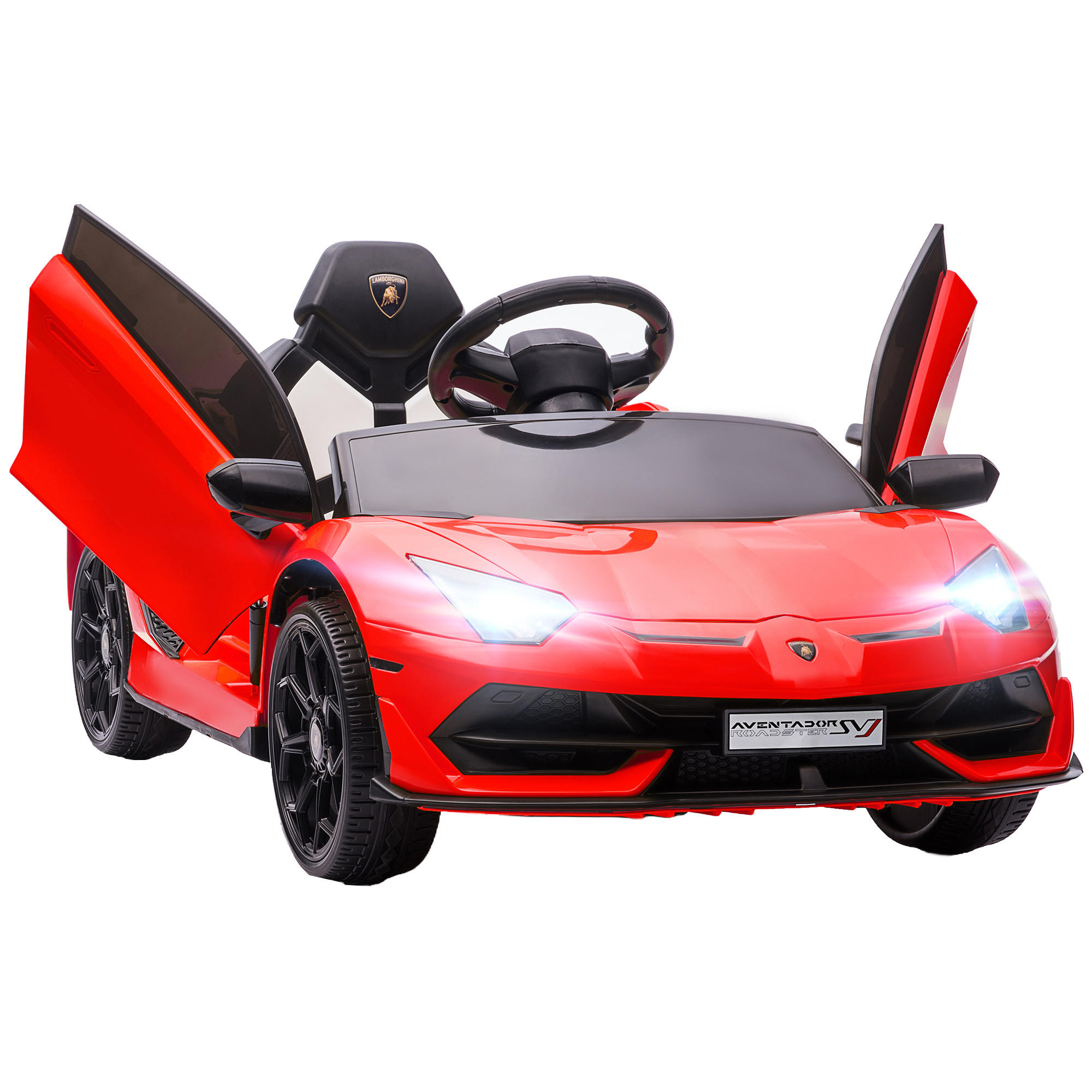 KINDER ELEKTROAUTO, Rot/Weiß, Kunststoff+ Metall - Rot, Metall (107.5/63/42cm) - HOMCOM