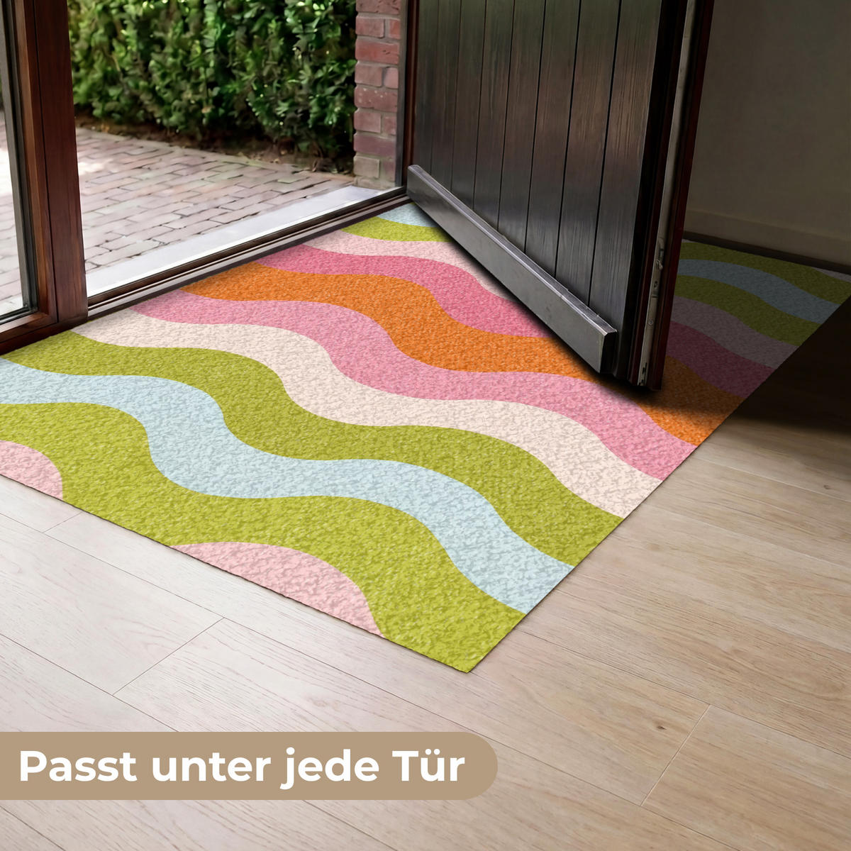 ROHOŽKA Oběžné dráhy - Vlny - Barevné - Vertikální 120x80 cm - různobarevná, textil/umělá hmota (120/0.4cm) - MuchoWow