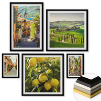 WANDBILDER 5er-Set - 50x50 cm & 20x30 cm & 40x60 cm Schwarzer Rahmen - Zitat über New Yorker Landschaften - Schwarz, Kunststoff (40/60cm) - ArtPrintCave