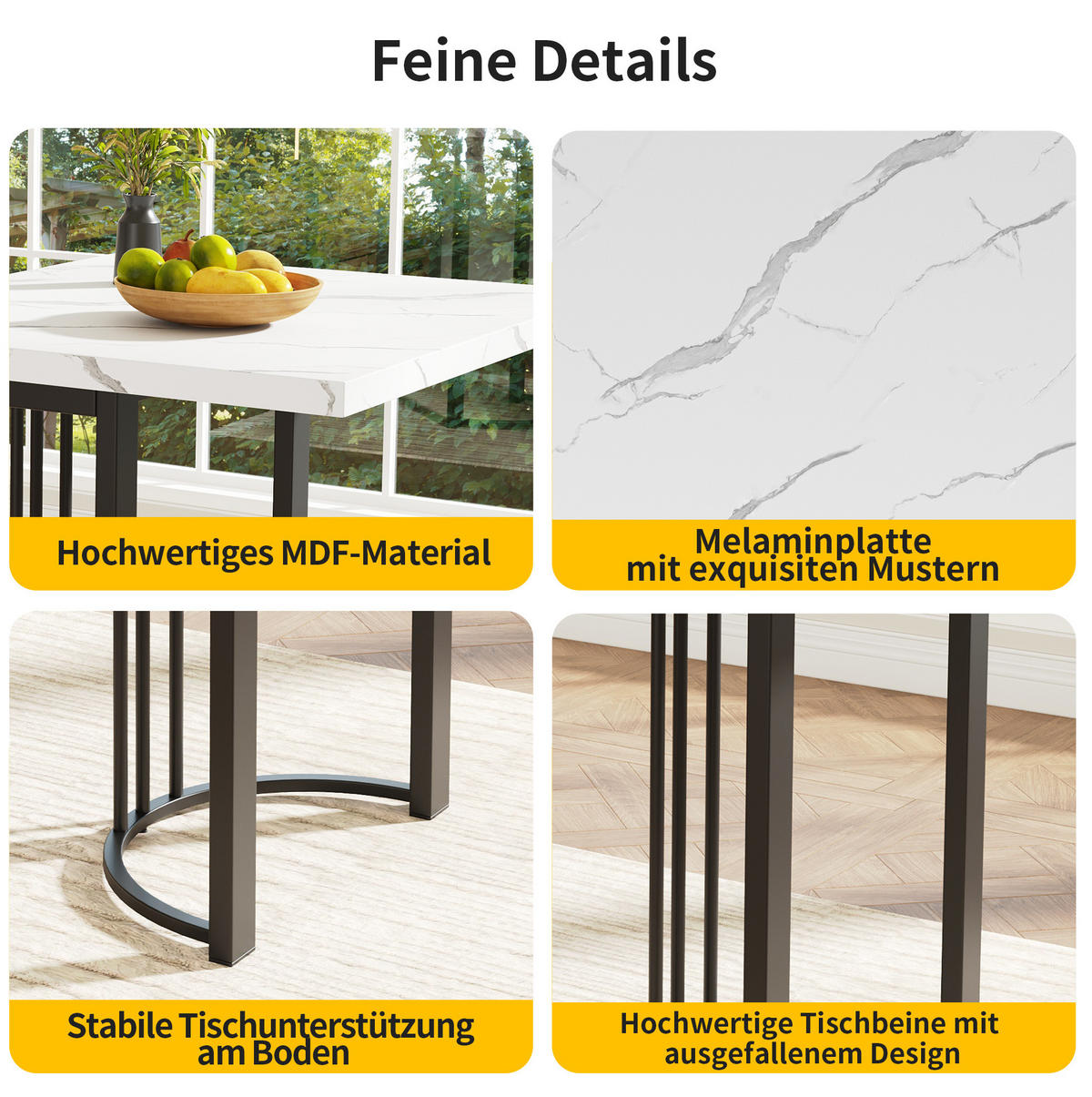 ESSTISCH 140-179,5/75,5/80 cm Schwarz/Weiß aus MDF und Metall mit Ausziehfunktion - Weiß, Holzwerkstoff (140/80/75.5cm) - OKMYHOME