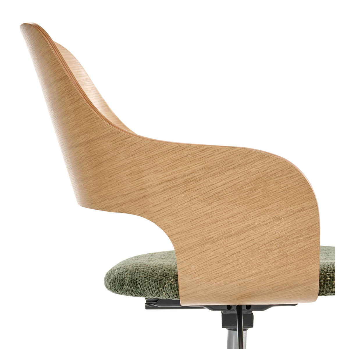 SCHREIBTISCHSTUHL Kunstleinen Grün Novato - Braun, Textil (45/76/45cm) - Beliani