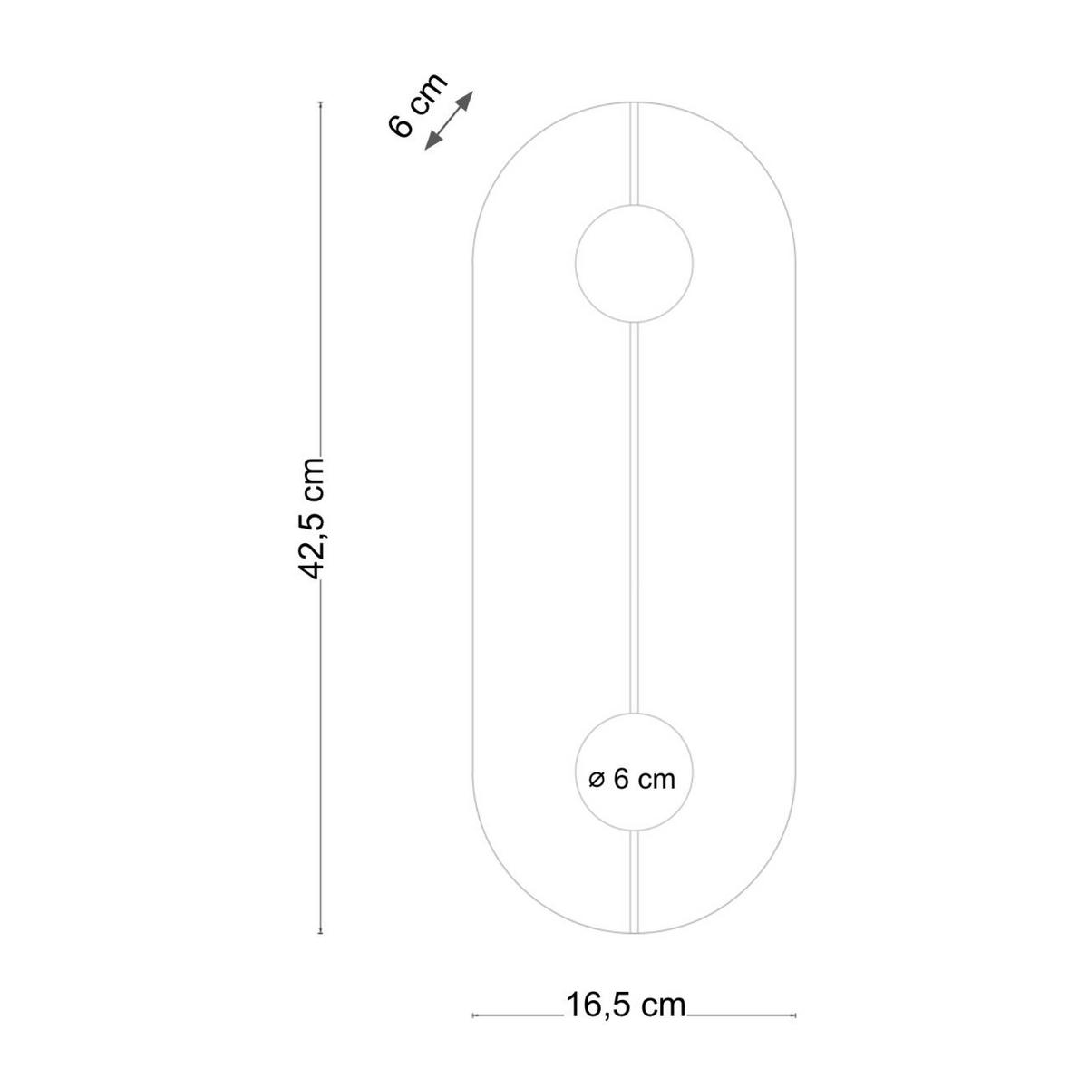 WANDLEUCHTE Calizia, Weiß und Gold, 42.5cm - Goldfarben, Metall (16.5/42.5/6cm) - KOSILUM