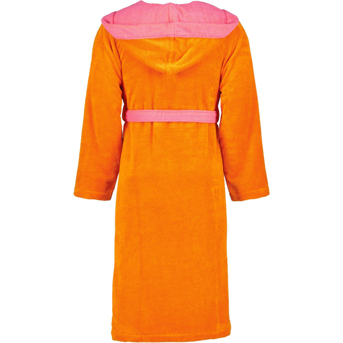 BADEMANTEL UNISEX KAPUZE POPPY ELECTRIC ORANGE/PRIM ROSE - 0033 - Orange, Textil (Snull) - Vossen