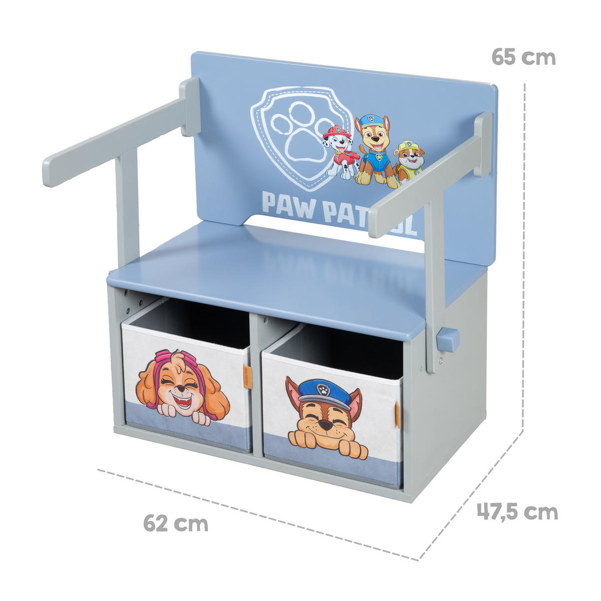 KLAPPBARE SITZBANK Paw Patrol - Multicolor, Holzwerkstoff (60/65.5/35cm) - Roba