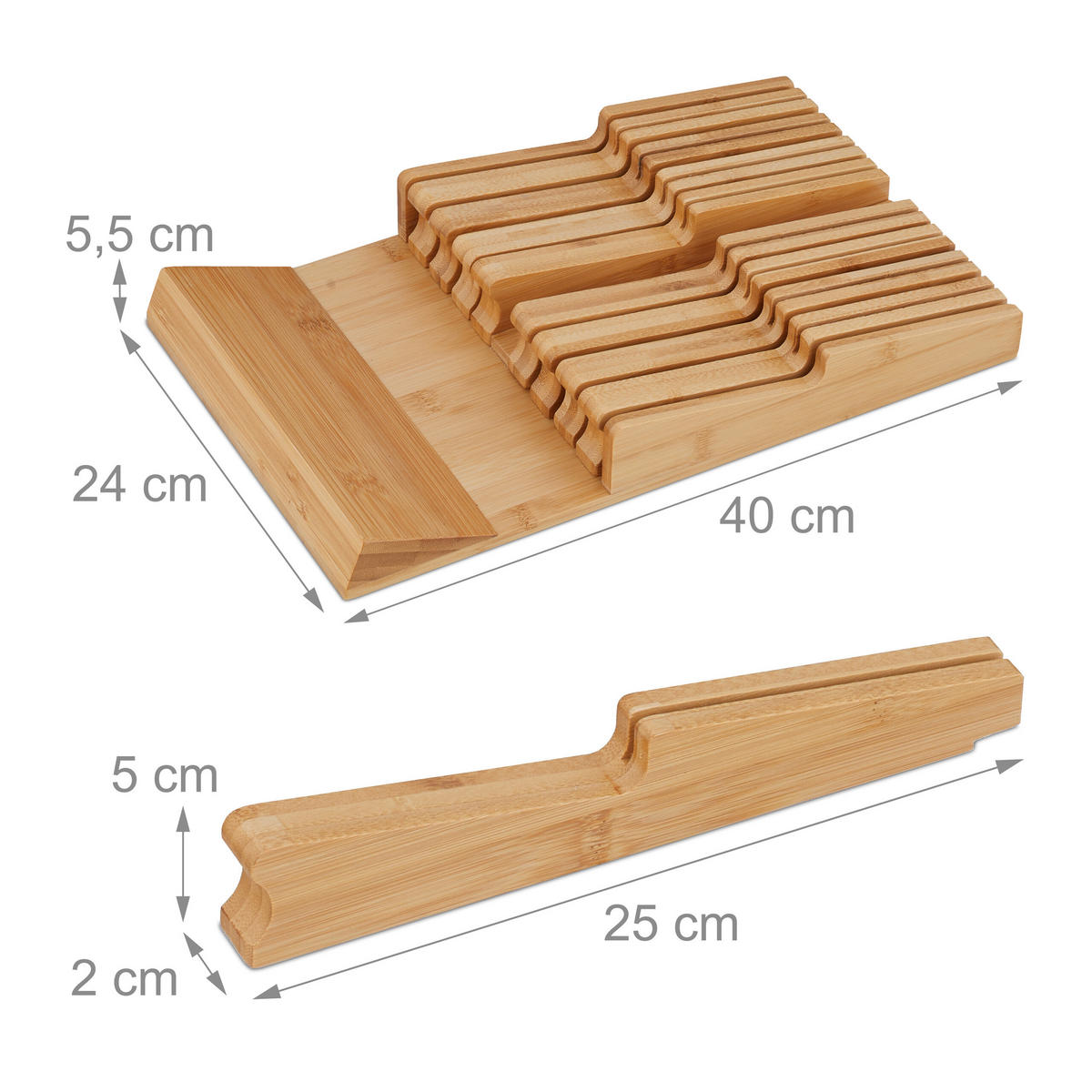MESSERHALTER - Hellbraun, Holz (24/5.5/40cm) - Relaxdays