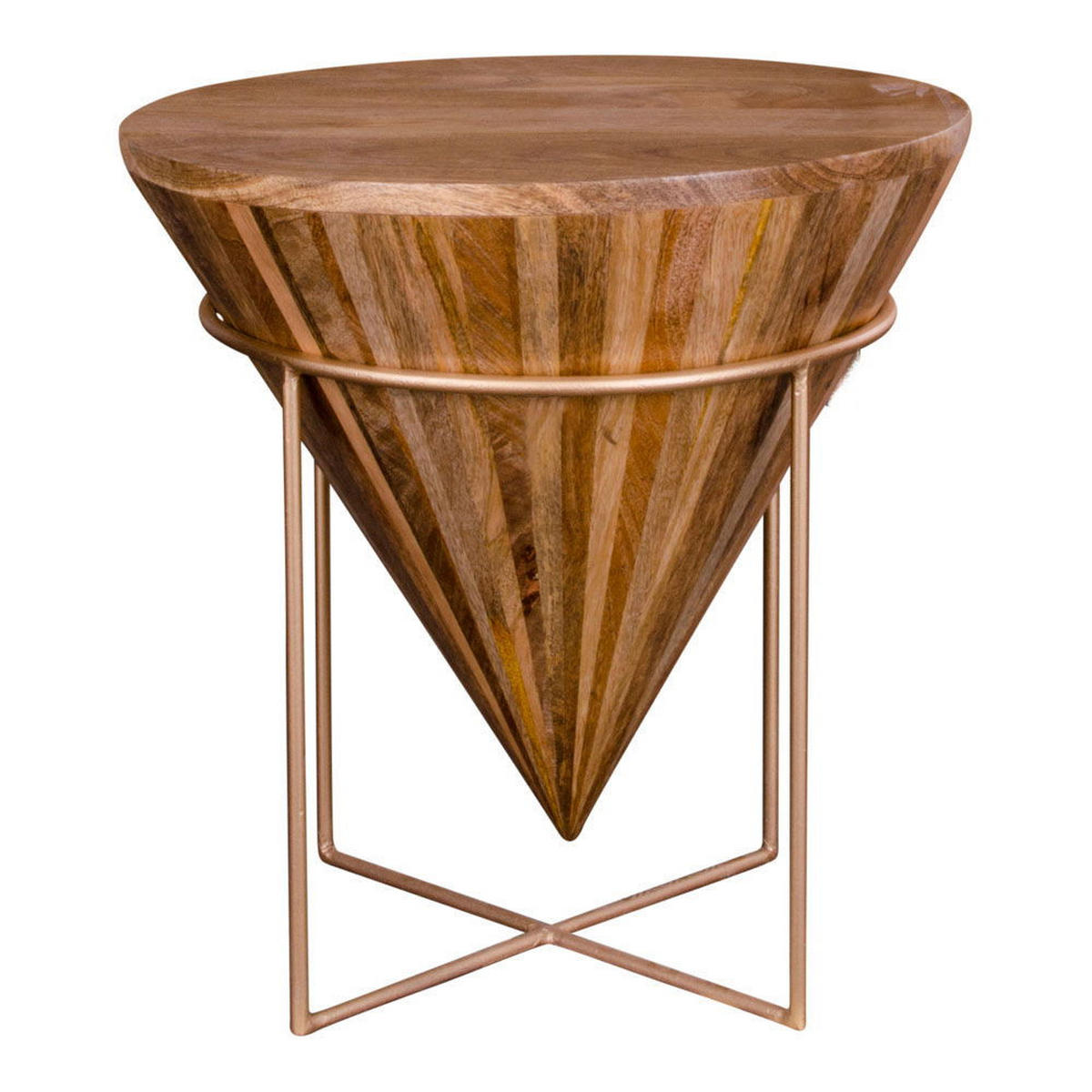 COUCHTISCH Hapur Mangoholz, Stahl Natur - Naturfarben, Holz (40/40/43cm) - tinkaro