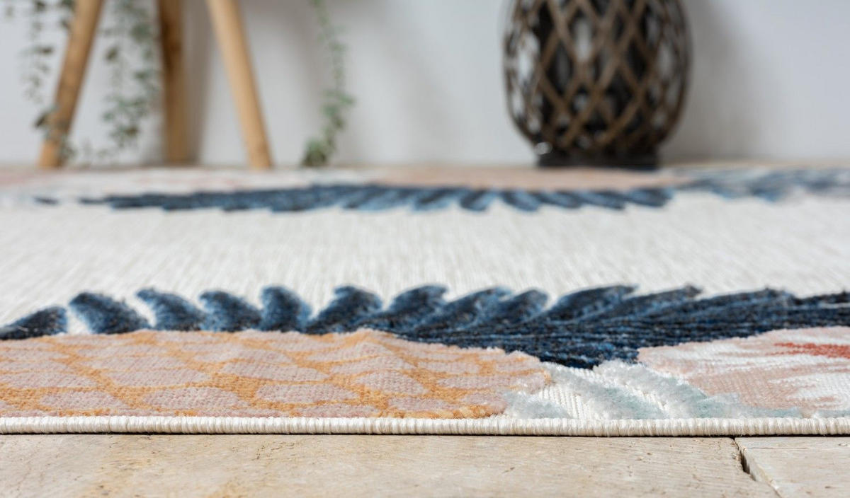 OUTDOORTEPPICH Heather Altrosa,Dunkelblau,Currygelb 80/150 cm - Altrosa, Textil (80/150cm) - My-Rug