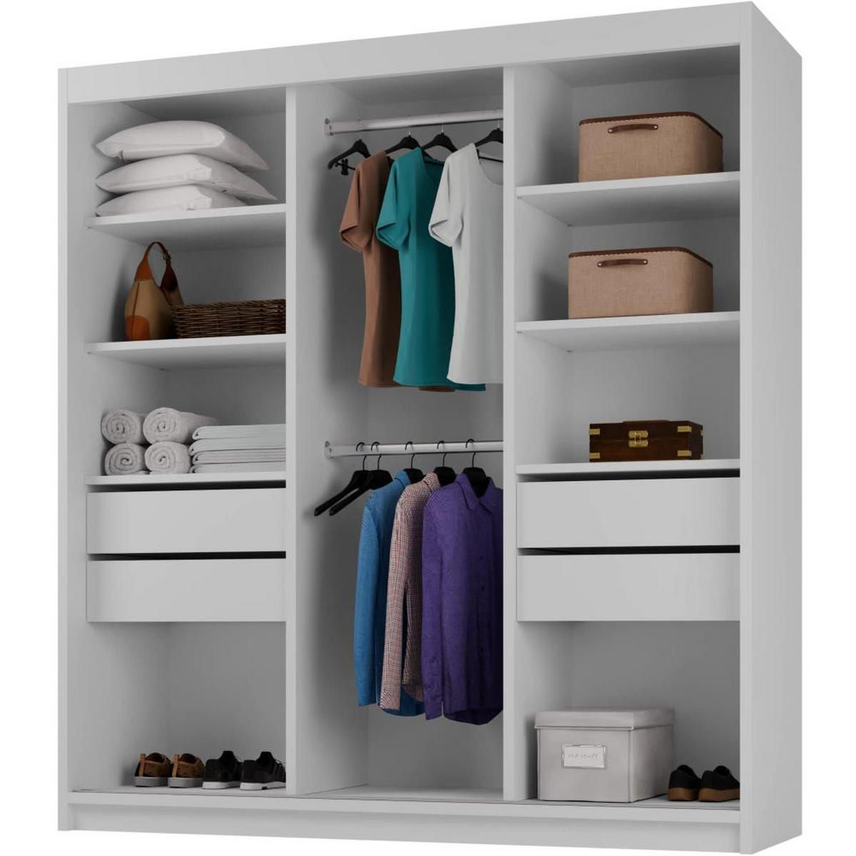 SCHWEBETÜRENSCHRANK Milo 200/215/58 3-türig eiche sonoma mit Spiegel - Sonoma Eiche, Holzwerkstoff (200/215/58cm) - Beautysofa