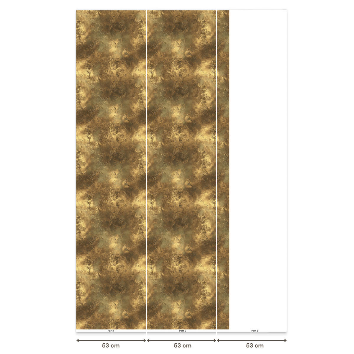 TAPETE - Antik - Metallic-Look - Gold - 120x240 cm - Messingfarben, Papier (120/240cm) - OnlyWow