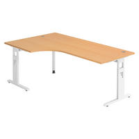 SCHREIBTISCH Serie-O 120/200/74 cm in Buchefarben/Weiß - Buchefarben/Weiß, Holzwerkstoff (120/200/74cm) - bümö