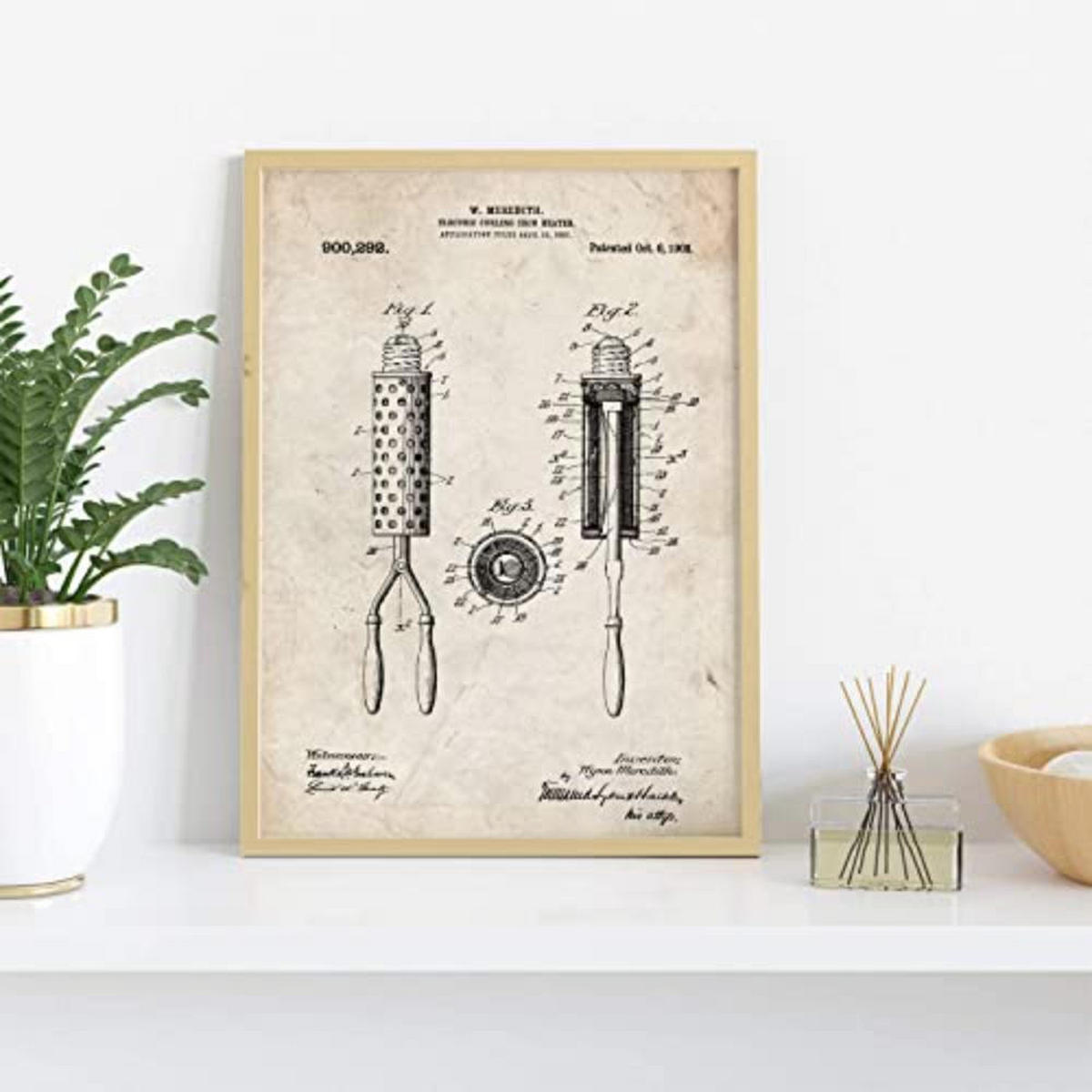 POSTER Set mit 4 Jahrgang Friseurläden Patent A4 Rahmenlos - Klar, Papier (29.7/3cm) - Nacnic