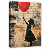 LEINWANDBILD Abstrakt Banksy Modern Wohnzimmer 60x40 - Beige, Holzwerkstoff (40/60cm) - Wallarena