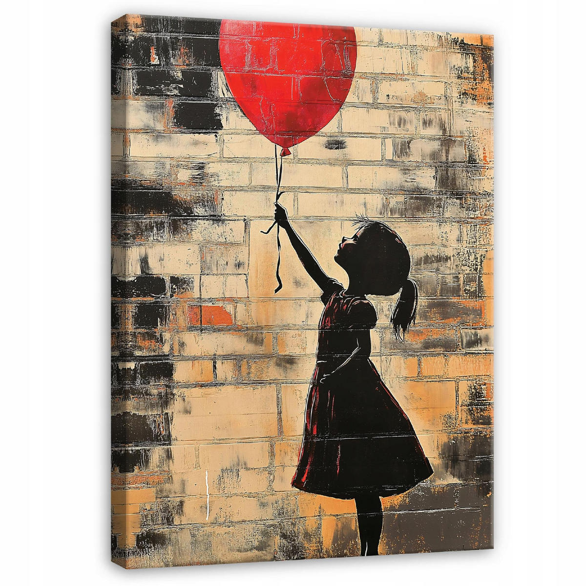 LEINWANDBILD Abstrakt Banksy Modern Wohnzimmer 60x40 - Beige, Holzwerkstoff (40/60cm) - Wallarena