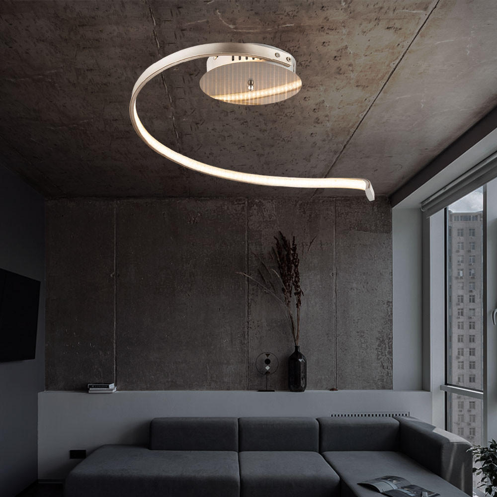 LED DECKENLEUCHTE JORNE Silber Kristalloptik - Silberfarben, Metall (36/30/28cm) - Globo Lighting