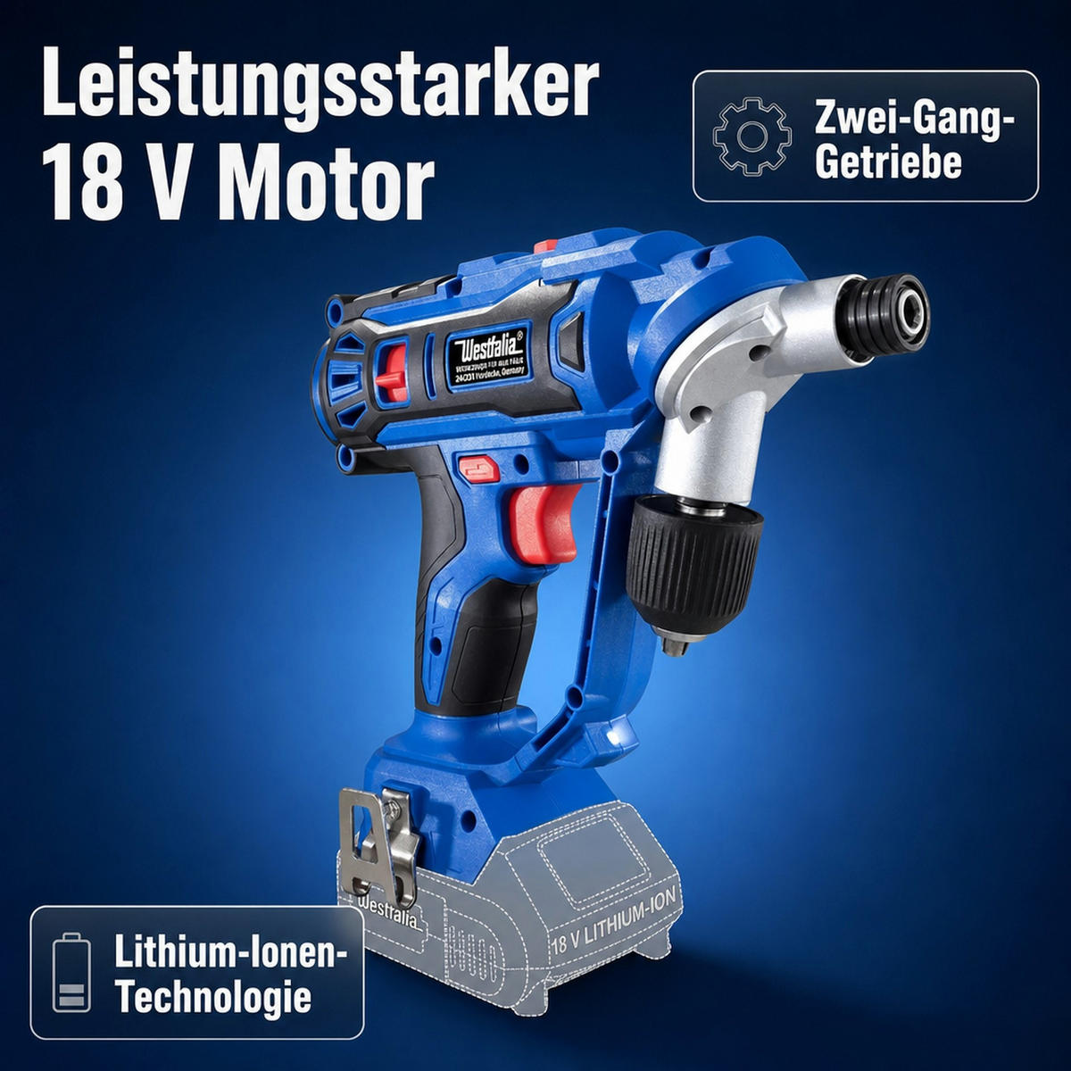 BOHRER Accu-Twin 18 V Li-Ion ATD18 (Ohne Akku und Ladegerät) - Blau, Kunststoff (2.4/2.1/1cm) - Westfalia