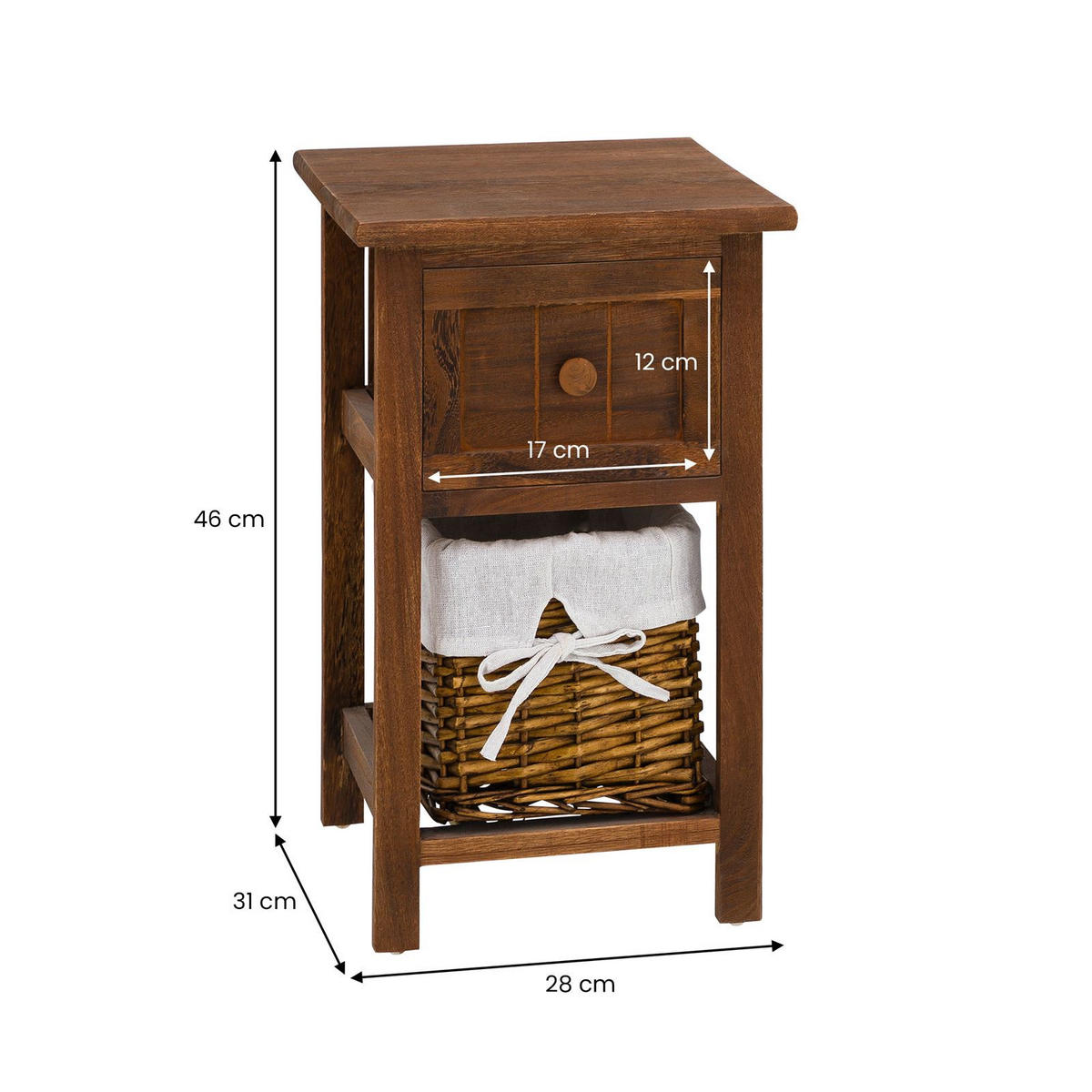 NACHTTISCH MESSINA 2er-Set dunkelbraun - Dunkelbraun, Holzwerkstoff (28/46/31cm) - CARO-Möbel