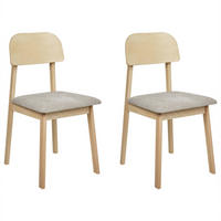 ÉTKEZŐSZÉK 2 darabos Szett Tópszín Scandia - barna/taupe, fa (40/82/46cm) - Beliani