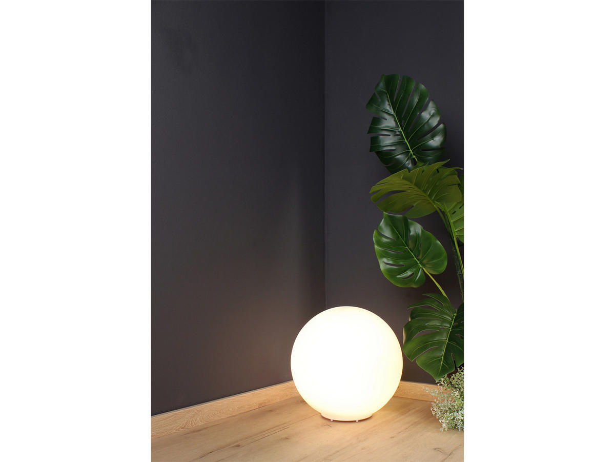LED-TISCHLEUCHTE Glaskugel Lampenschirm, Ø15cm - Weiß, Glas/Metall (15/15/16cm) - meineWunschleuchte