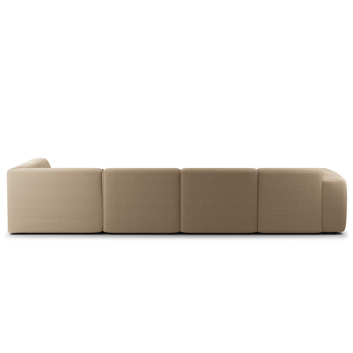 WOHNLANDSCHAFT mit Longchair - Taupe/Schwarz, Kunststoff/Textil (325/71/235cm) - home24