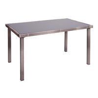 POLY-RATTAN TISCH rechteck Grau, Braun - Braun/Grau, Kunststoff (75/120/71cm) - MCW