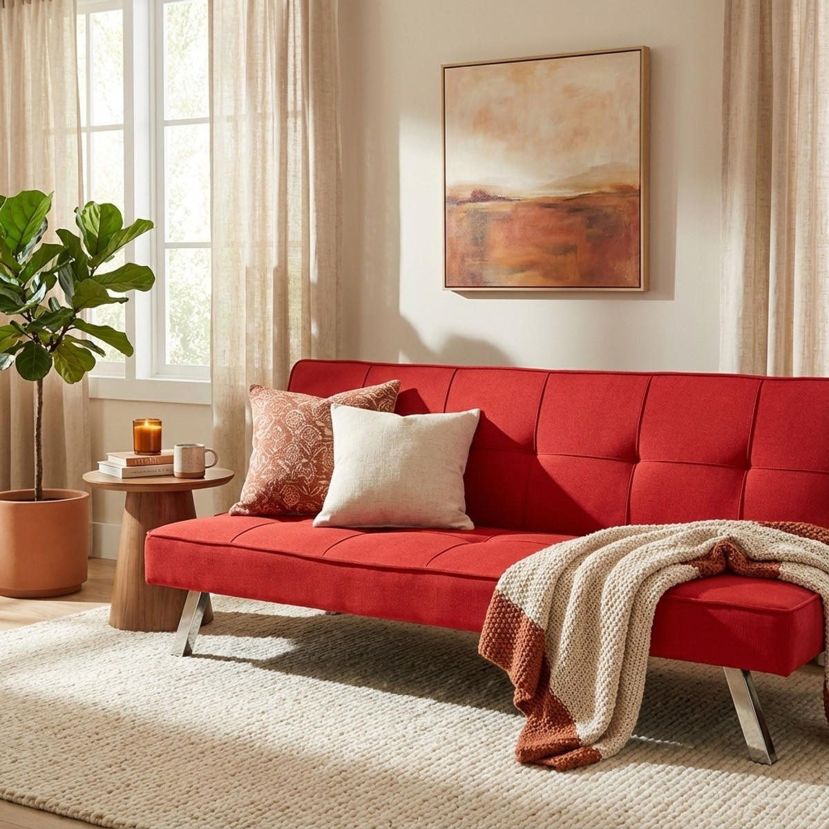 SCHLAFSOFA Gemma - Rot - Rot, Textil (175/74/83cm) - Pasmara