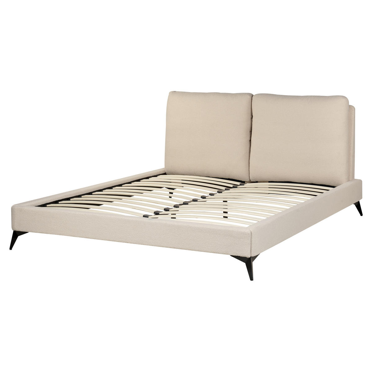 POLSTERBETT 160/200cm Helles Beige Melle - Beige, Textil (160/200cm) - Beliani