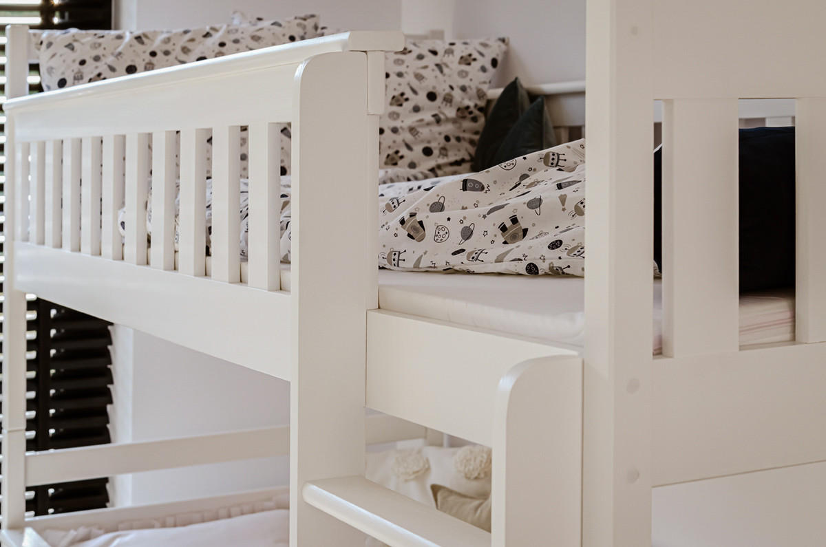 ETAGENBETT 90x200 cm mit Ausziehbett & zwei Schubladen in weiss - Weiß, Holz (90/200cm) - Kids Collective