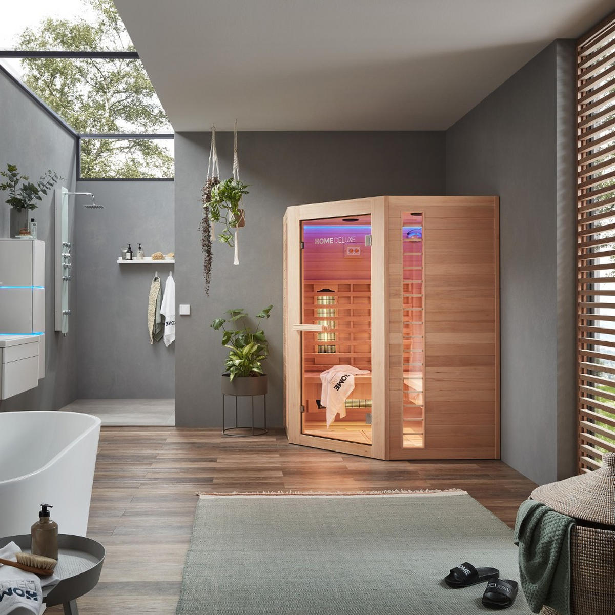 INFRAROTKABINE REDSUN DELUXE XXL - Braun, Holz (150/190/150cm) - Home Deluxe