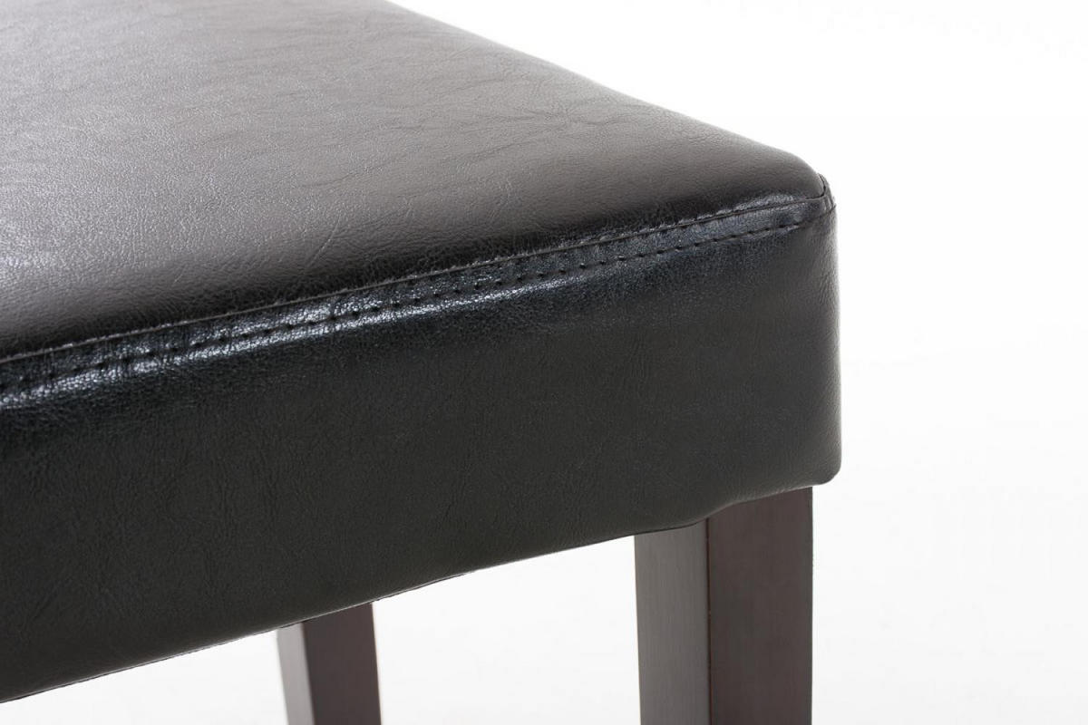 STUHL Lederlook schwarz - Dunkelbraun/Schwarz, Holz/Textil (41/91/47cm) - CLP