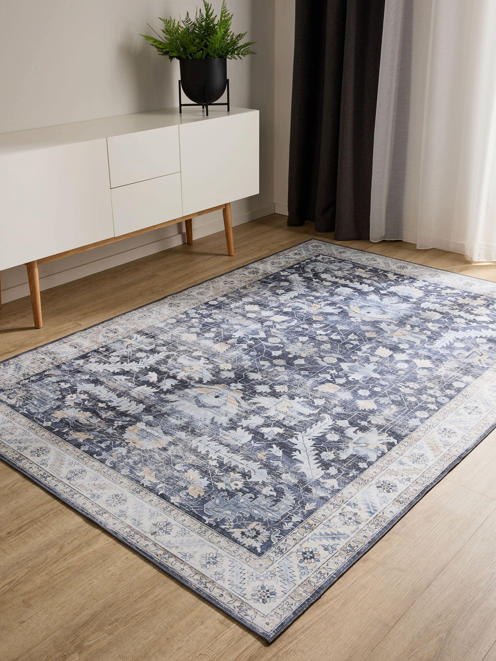 VINTAGE-TEPPICH George waschbar 140x200 cm - Blau, Kunststoff (140/200cm) - benuta