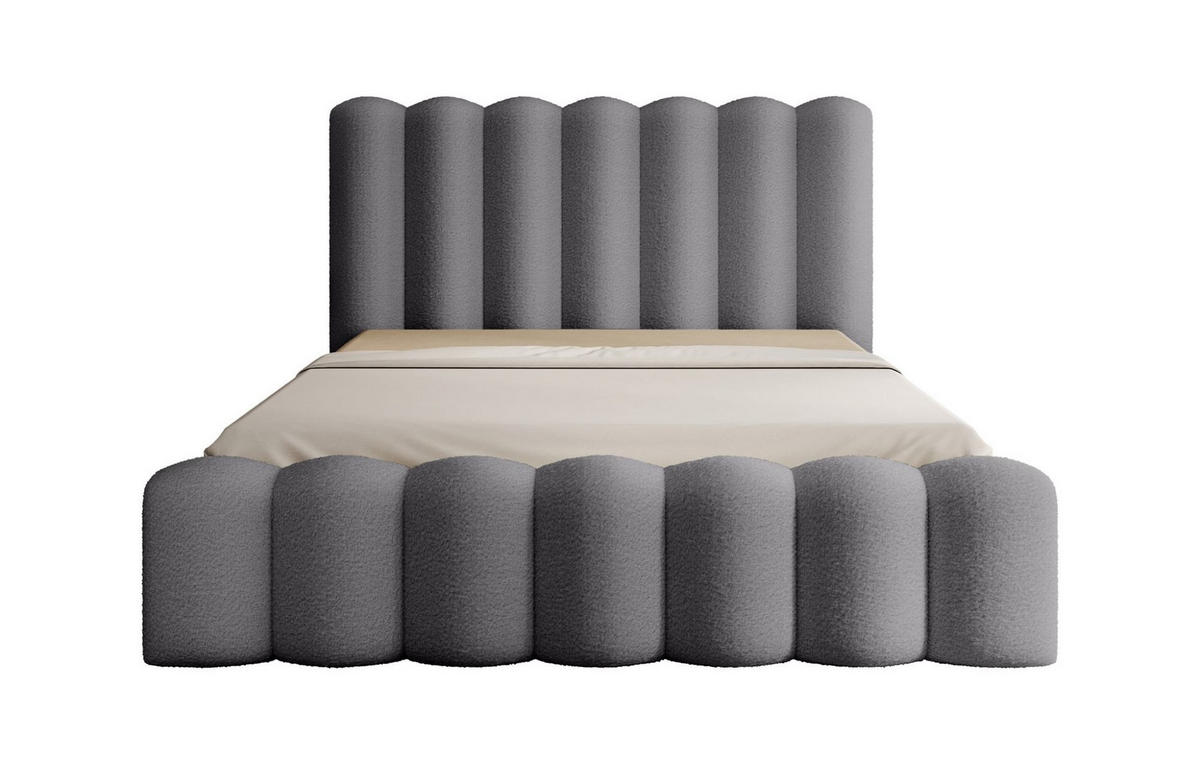 POLSTERBETT Macon Stoff Euphoria - Grau, Holzwerkstoff/Textil (140/200cm) - Fun Möbel