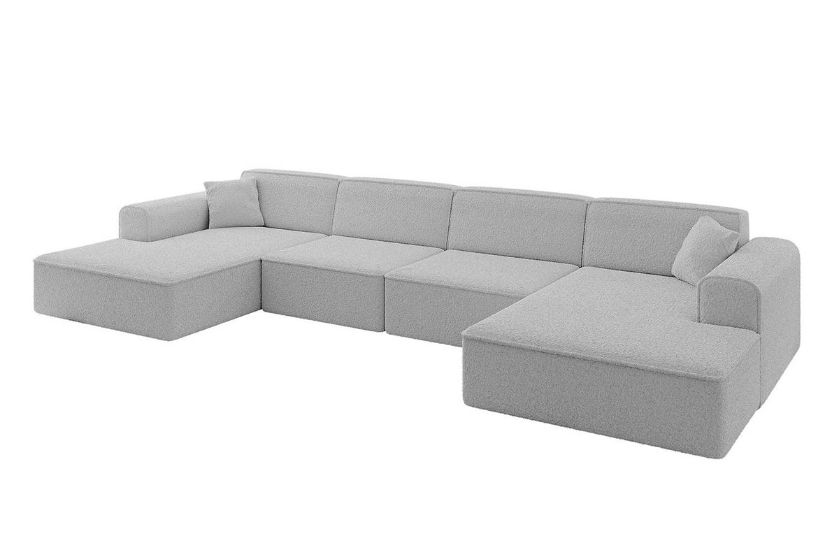 WOHNLANDSCHAFT IREA-U2-v3 - 388x171x79 cm Hellgrau - Hellgrau, Holzwerkstoff/Textil (388/79/171cm) - ALTDECOR