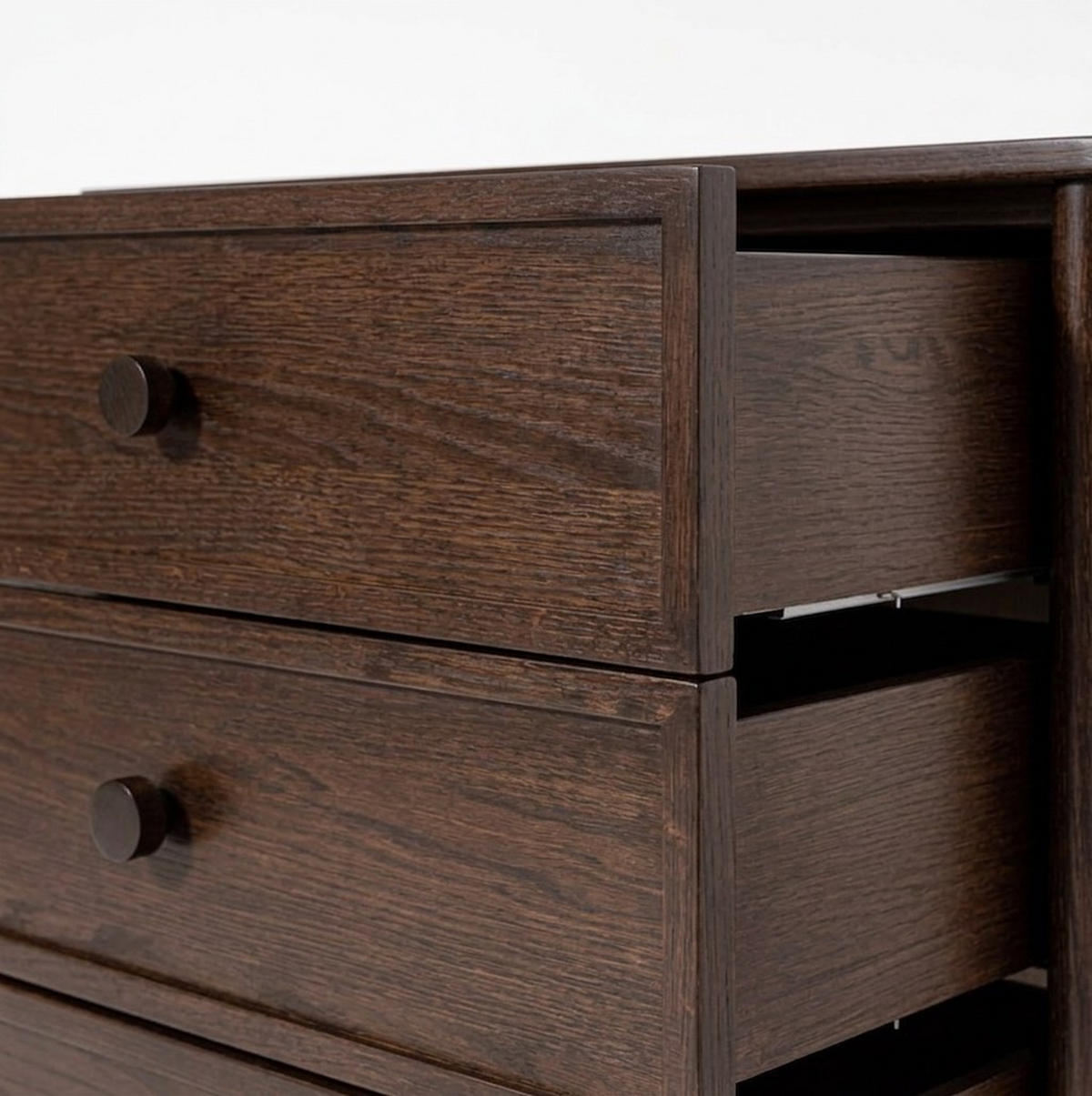 KOMMODE Rose, Eichenholz und Eichenfurnier, Espresso - Braun, Holz (80/80/45cm) - WOODEK