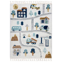 KINDERTEPPICH Buffo Lilu Mazovia 140x200cm Braun Creme Straßen Mittelflor - Braun, Textil (140/200cm) - Mazovia