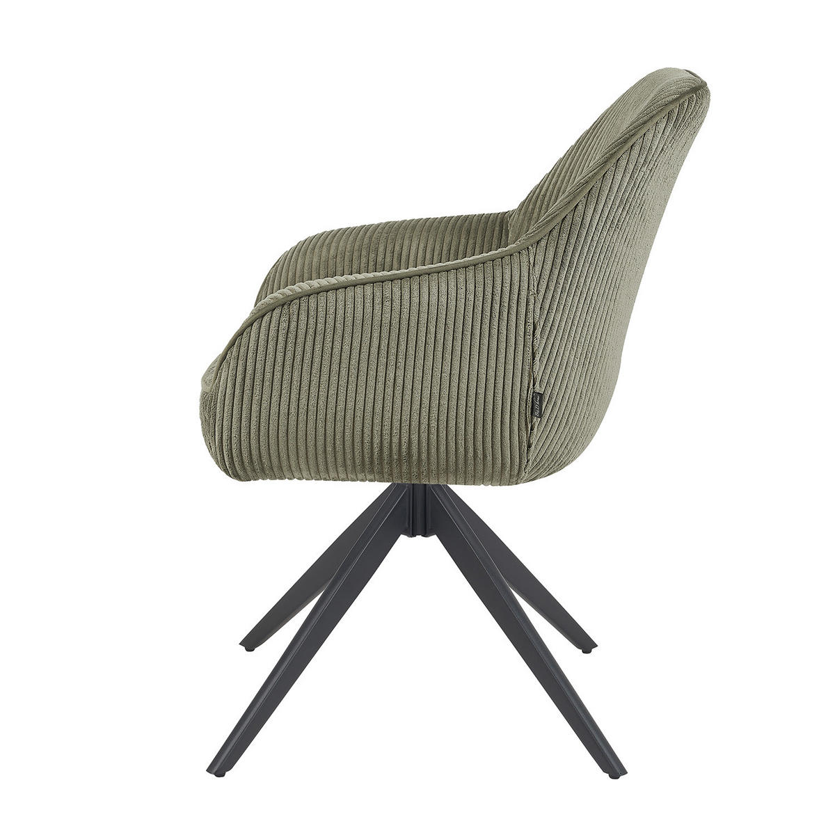 ARMLEHNSTUHL ARVIT - Schwarz/Grün, Textil/Metall (58/87/61cm) - B&D Home