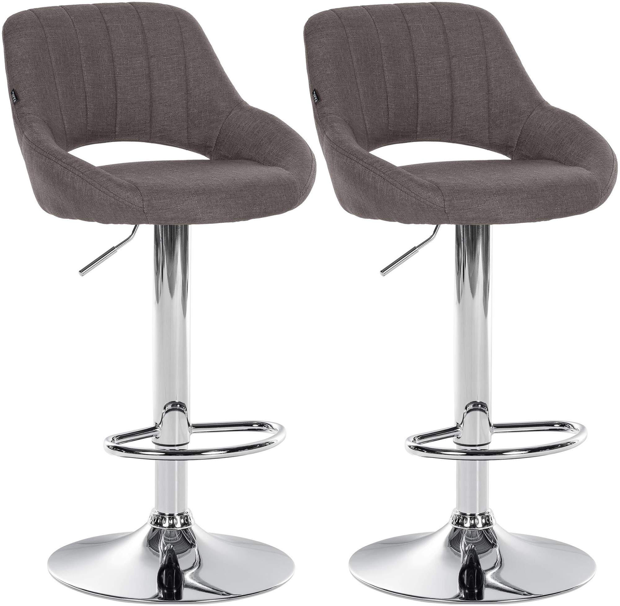 BARHOCKER 2er Set Stoff dunkelgrau - Dunkelgrau, Textil (47/85/48cm) - CLP