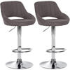 BARHOCKER 2er Set Stoff dunkelgrau - Dunkelgrau, Textil (47/85/48cm) - CLP