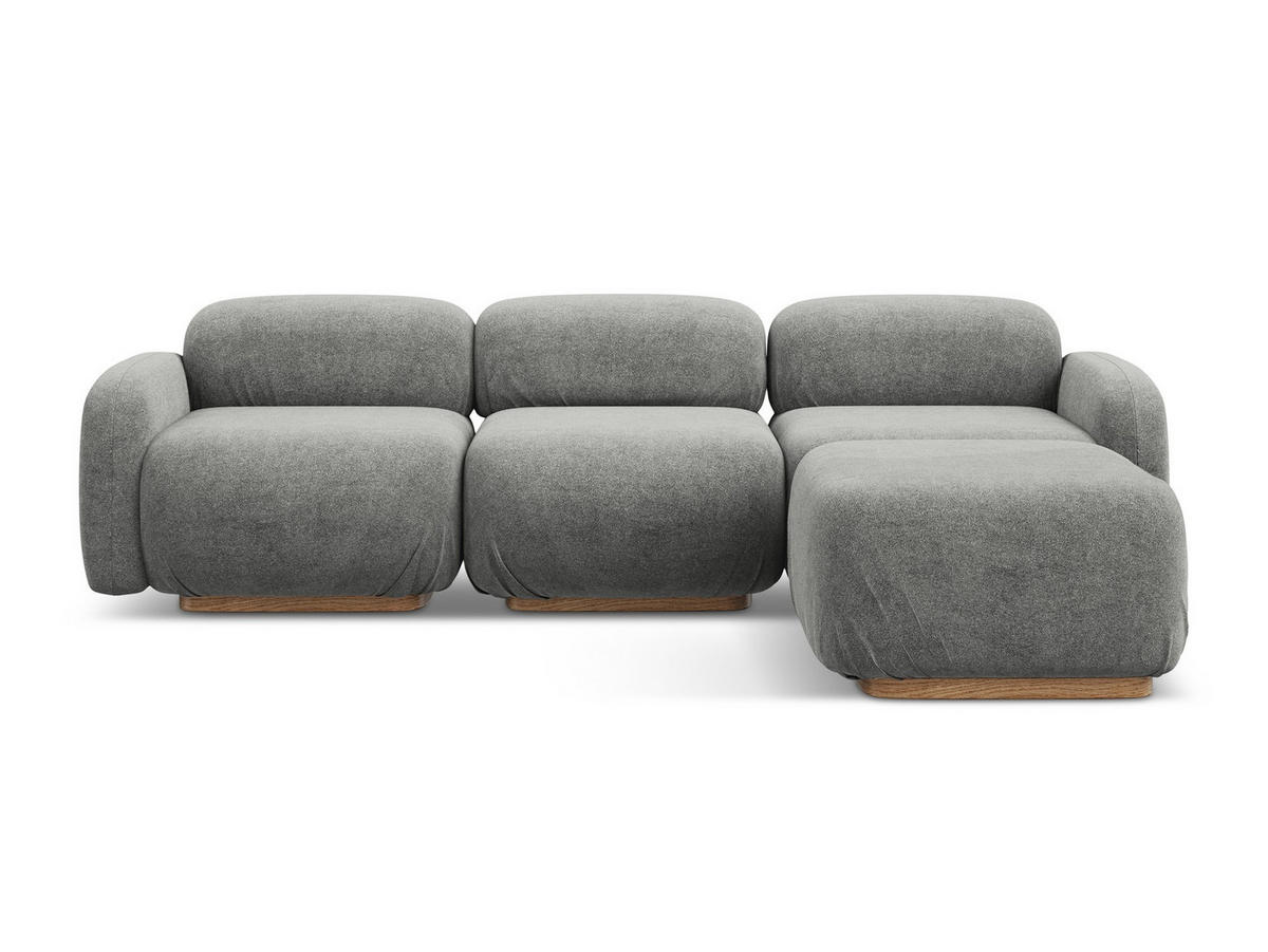 ECKSOFA Beidseitig Bouclé Stoff Beige - Greige/Beige, Holz/Textil (270/190cm) - Makamii