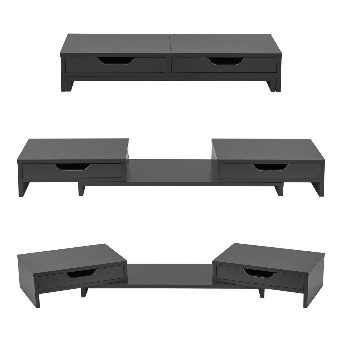 MONITORSTÄNDER Marttila - Dunkelgrau, Holzwerkstoff (22/60/11cm) - [en.casa]