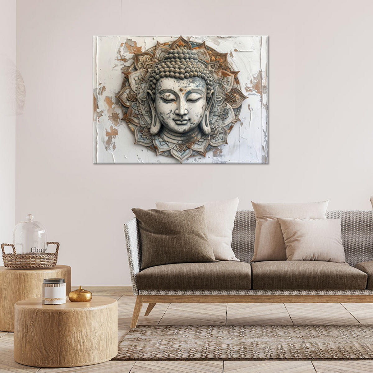 LEINWANDBILD Zen und Orientalisch 90x60cm - Beige, Textil (90/60cm) - Feeby