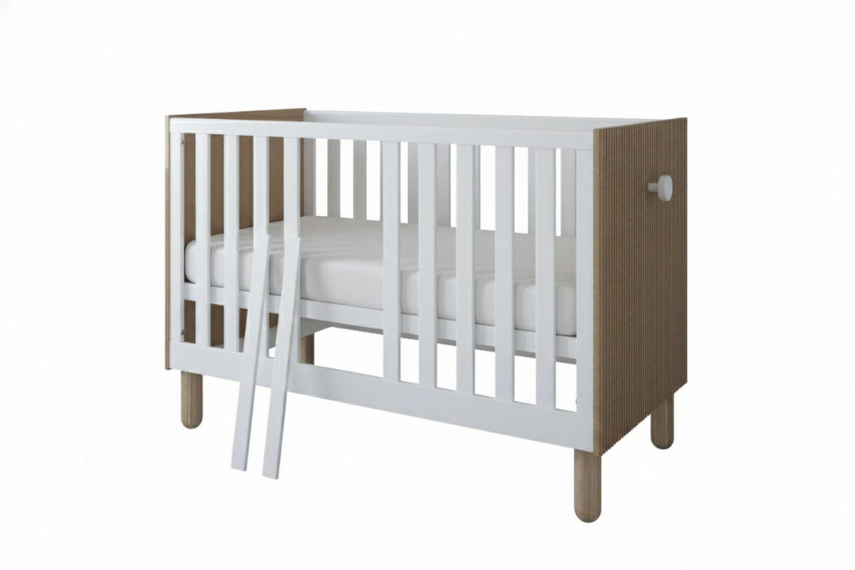 GITTERBETT Bebella - Weiß, Naturmaterialien (60/120cm) - kiki design